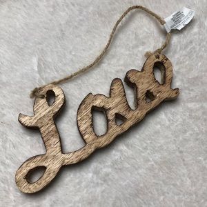 Love sign hanging wooden ornament
